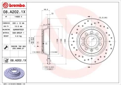 Stabdžių diskas BREMBO 08.A202.1X kaina