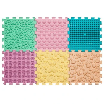 Masažinis kilimėlis „Puzzle Mix Pastel“ 6 elementai