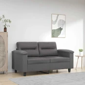 Dvivietė sofa, pilkos spalvos, 120cm, dirbtinė oda kaina