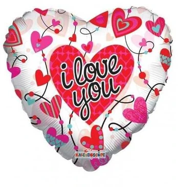 Div Lev Hjerte folieballon, I Love You