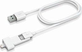 USB cable Innergie USB-A - microUSB + Lightning 0.8 m White (IN-ADP-121)