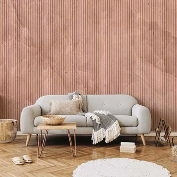 Fototapetas Artgeist Pink Reed - Solid Background With Textured Vertical Stripes With Pattern, 300 cm x 210 cm
