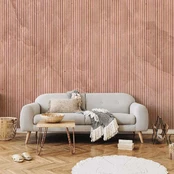 Fototapetas Artgeist Pink Reed - Solid Background With Textured Vertical Stripes With Pattern, 300 cm x 210 cm kaina