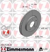 Stabdžių diskas ZIMMERMANN 200.2538.20 kaina