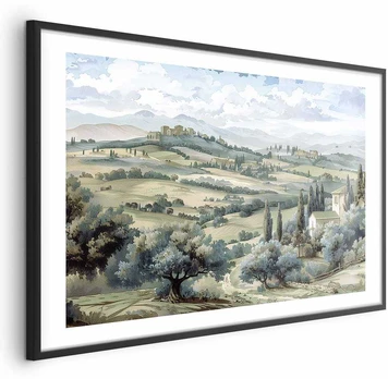 Artgeist Plakatas - Landscape with Sunny Žalias Fields