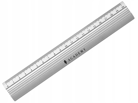 Aliumininė liniuotė 20 cm, Interdruk, sidabrinė