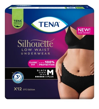 Sauskelnės Tena Silhouette Pants Plus Noir Medium, 12 vnt.