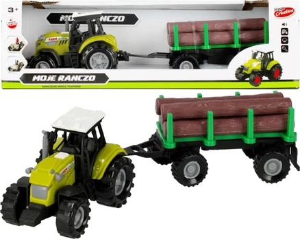 Mega Creative Mano ranča traktorius su priekaba 25 cm su šviesos ir garso