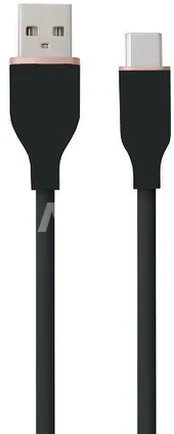 Silikoninis kabelis USB Type-A - Type-C (Black, 3m)