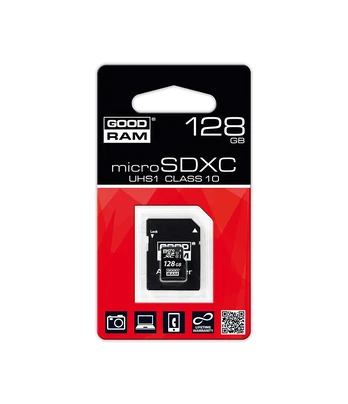 Atminties kortelė microSDHC class 10 UHS I 128GB + adapteris