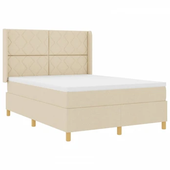 Box Spring lova su čiužiniu ir LED kremine 160x200 cm audiniu