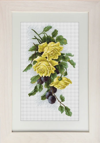 Yellow roses with plums SB2230