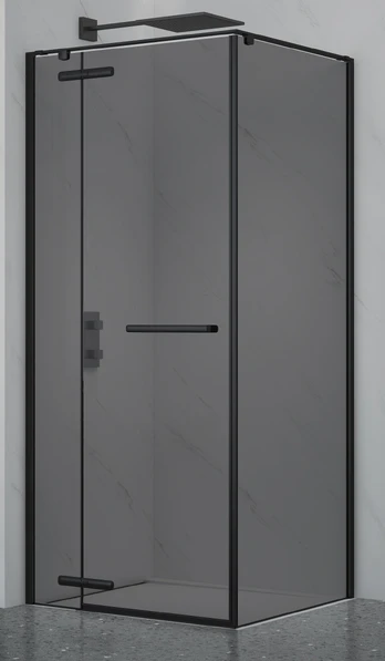 Dušo kabina ELEGANCE 90x90 juoda/pilka be pado