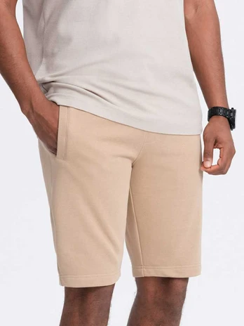 basic cotton sweatpants - beige v6 om-srbs-0149