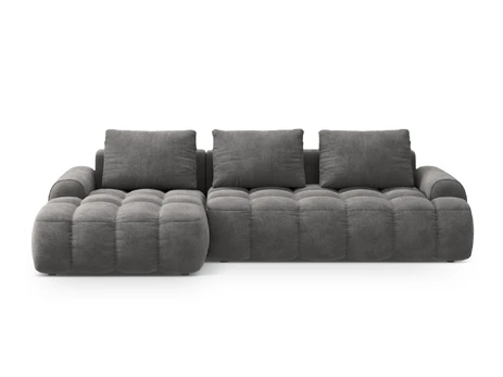Velvet Left Corner Sofa With Bed Function And Box, "Linz", 3 Seats, 275x142x84 Made in Europe