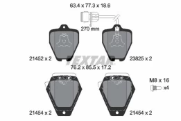 Stabdžių trinkelių rinkinys, diskinis stabdys TEXTAR 2145201 kaina