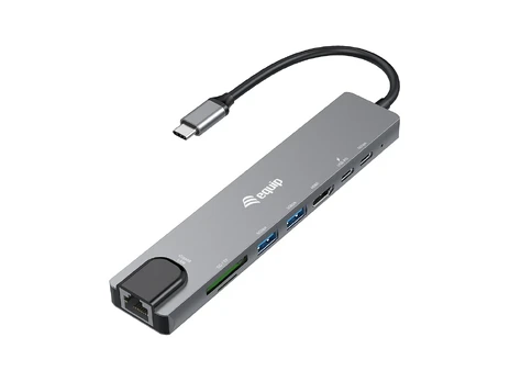 "Equip Adapter USB-C -> HDMI.GbE.3xUSB3.2 Gen1.SD/TF.PD 100W"