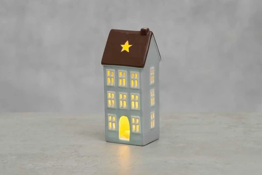 Finnlumor House Lantern with LED-lights Copenhagen light mėlynas 19 cm