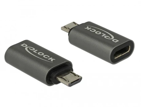 Adapteris USB Delock USB-C – microUSB Pilka (65927)
