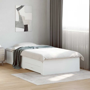 Lova Lovos rėmas su saugojimu Balta 80 x 200 cm Apdirbta mediena