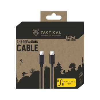 Tactical Smooth Thread Cable USB-C|USB-C 0.3m Juodas