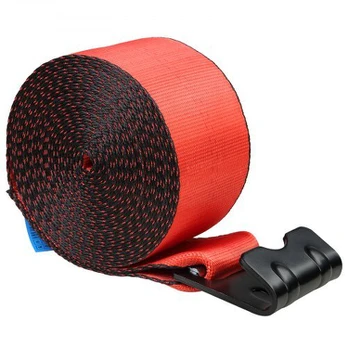 Tempimo diržai 10,2x910 cm Raudoni, Plokščias kabliukas, Poliesteris