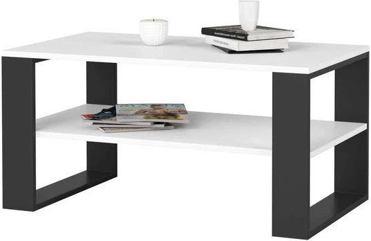 AKORD Kavos stalas Alex Balta/juoda 92x53x45