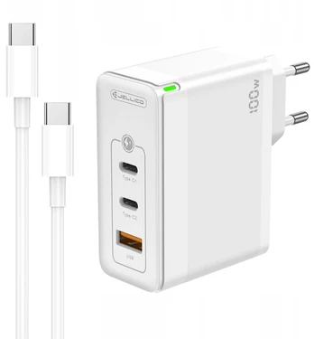 Greitasis Jellico 100w tinklo įkroviklis 2xusb-c + 1xusb qc3.0 + usb-c -usb-c