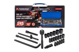 ROCKFORCE IMPACT WRENCH SET 24pcs. 1/2" 6ANGLE. (8-32mm)