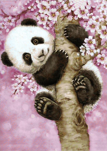 Deimantinis paveikslas Sweet Panda WD076 27*38 cm