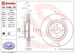 Stabdžių diskas BREMBO 09.5486.50 kaina