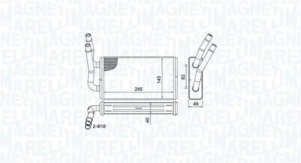 Šilumokaitis, salono šildymas MAGNETI MARELLI 350218450000