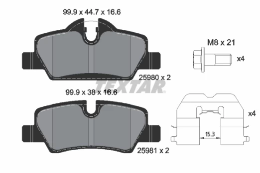 TEXTAR 2598001 Brake pad set