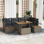 6 dalių sodo sofa su pagalvėlėmis pilku poli ratanas kaina