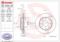 Stabdžių diskas BREMBO 09.7043.20 kaina