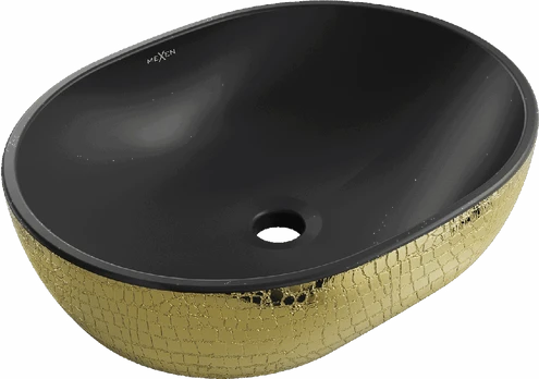Praustuvas Mexen Viki 48 cm, Juodas matt/Gold pattern