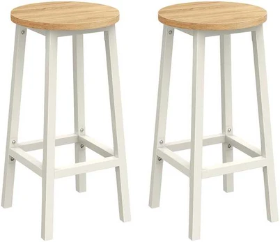 Barhocker 2er Set ebenholzschwarz-eichenbeige-baltas