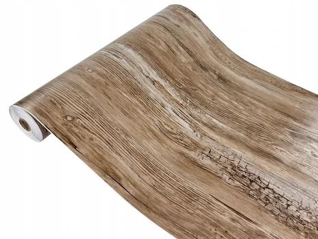 Lipni Pvc plėvelė, skirta durų apdailai, rustiška sena mediena, plotis 90 cm