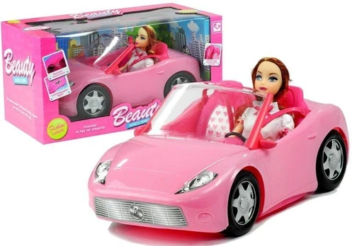 Lean Toys Lėlė keliauja su kabrioletu