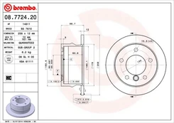 Stabdžių diskas BREMBO 08.7724.20 kaina