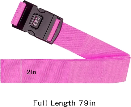 4 bagažo diržų rinkinys su kombinuota spyna