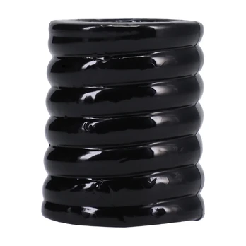 Rock Solid The Cage Elongated Intimate Ring TPE Ribbed Black
