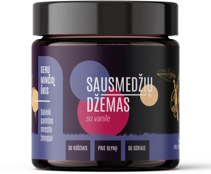 Valgomųjų sausmedžių džemas su vanile, 220g