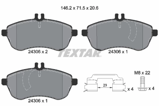 TEXTAR 2430602 Brake pad set