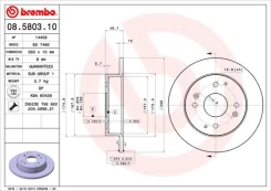 Stabdžių diskas BREMBO 08.5803.10 kaina