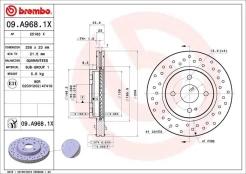 Stabdžių diskas BREMBO 09.A968.1X kaina