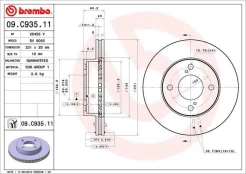 Stabdžių diskas BREMBO 09.C935.11 kaina