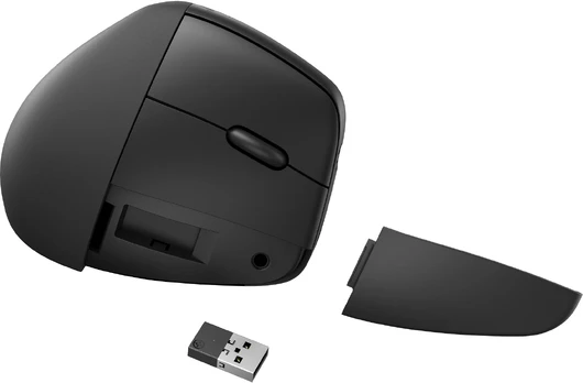 HP 925 Ergonomic Vertical Wireless Bluetooth Mouse - Detachable Wrist Rest, Multi-Surface Sensor - Black