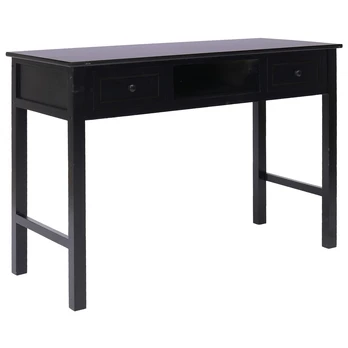 Rašomasis stalas, juodos spalvos, 110x45x76 cm, mediena