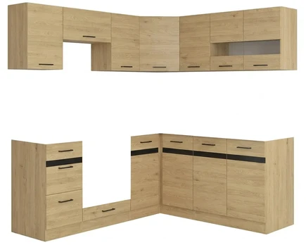Virtuvės baldų komplektas Junona Line, bernstein oak sp., 2 m